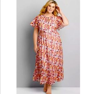 LANE BRYANT | Chiffon Ruffle-Hem Maxi Dress